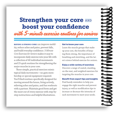 5-Minute Core Exercises for Seniors: Daily Routines to Build Balance and Boost Confidence (Spiral Bound)