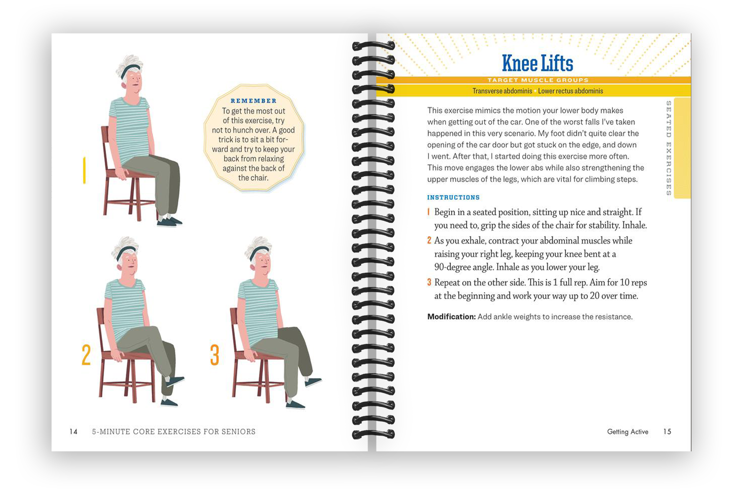 5 minutes core exercises for seniors: 20 Daily home exercises to help  relieve back-pain build balance and increase confidence