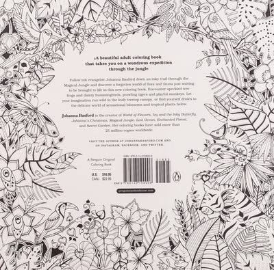 Magical Jungle: An Inky Expedition and Coloring Book for Adults (Spiral Bound)