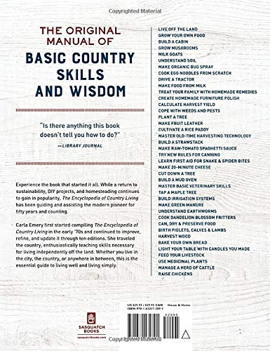 Back Cover of The Encyclopedia of Country Living, 50th Anniversary Edition