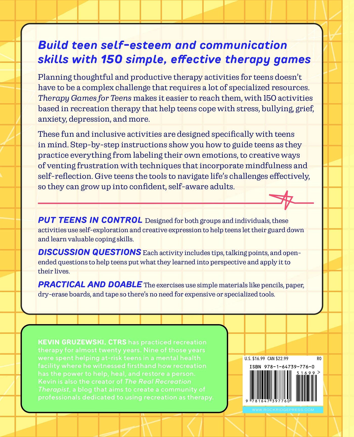 Therapy Games for Teens: 150 Activities to Improve Self-Esteem, Communication, and Coping Skills (Spiral Bound)