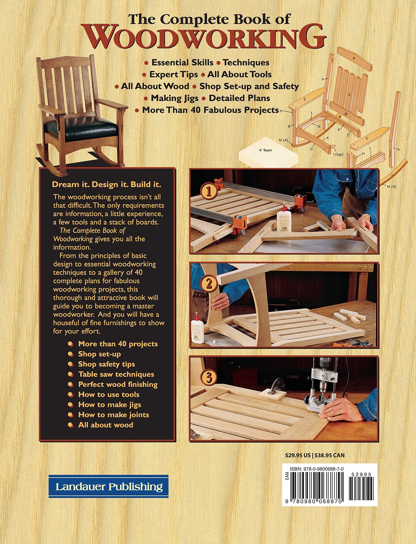 Back cover of The Complete Book of Woodworking