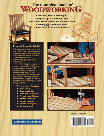 Back cover of The Complete Book of Woodworking