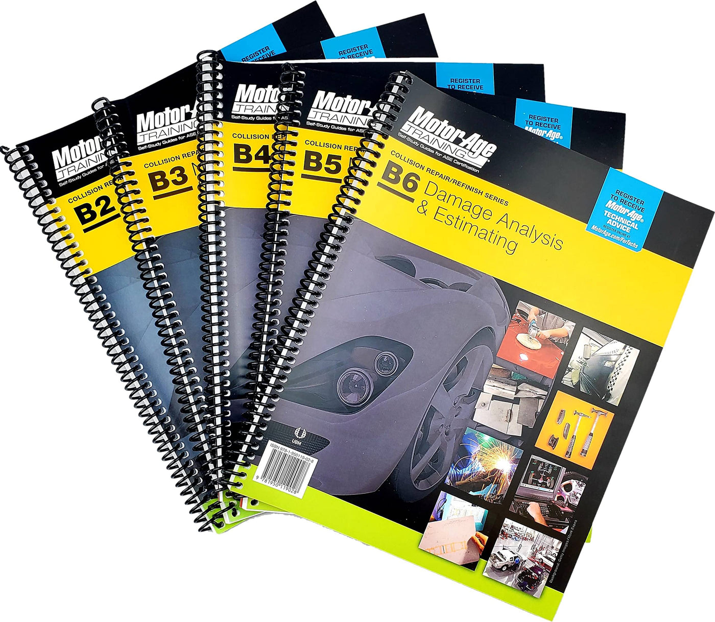 Front covers of the ASA Test Prep Collision Repair (B2 - B6)