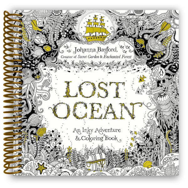 Lost Ocean: An Inky Adventure and Coloring Book for Adults (Paperback)