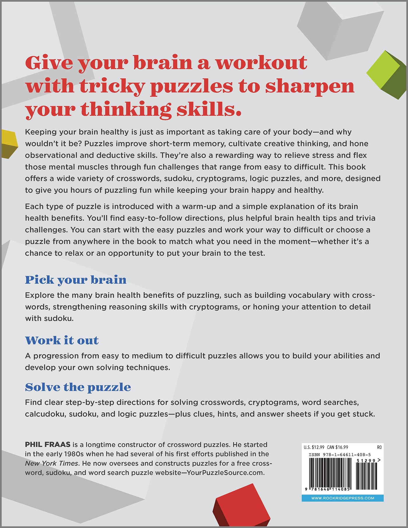 Back cover of the Ultimate Brain Health Puzzle Book for Adults