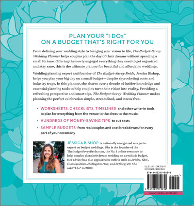 Back cover of the Budget Savvy Wedding Planner & Organizer